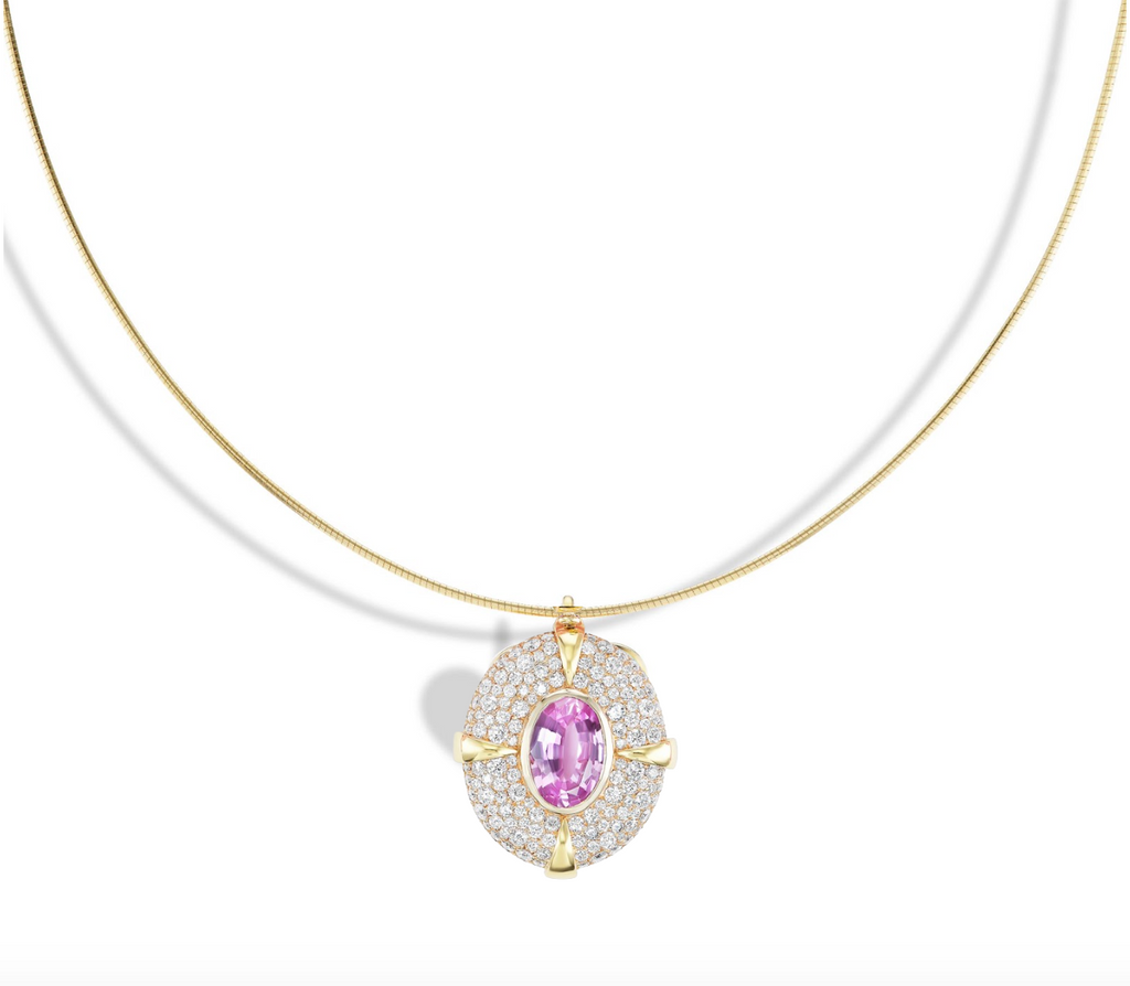 Pink Sapphire Oval On Ribbon