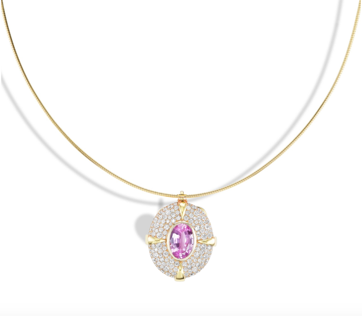 Pink Sapphire Oval On Ribbon
