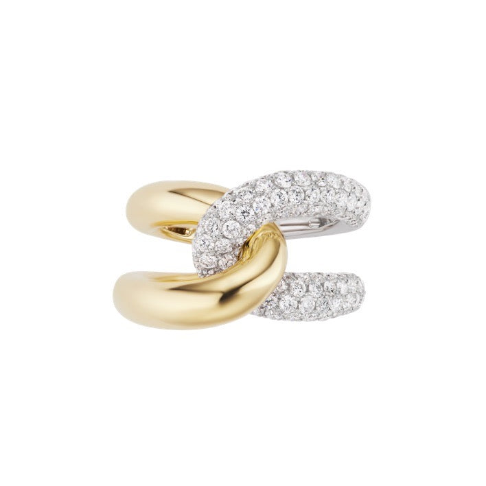 Intertwin Ring 18k Gold & Diamond