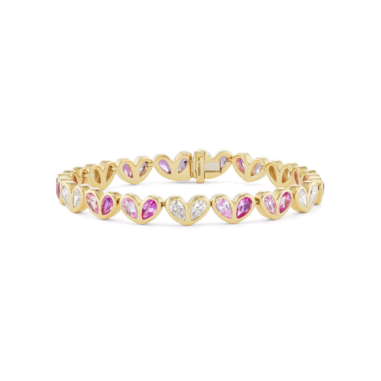 Sweetheart Diamond & Pink Sapphire Tennis Bracelet