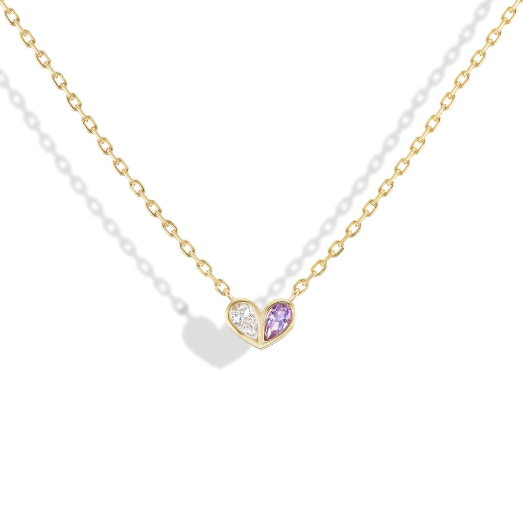 Sweetheart Necklace Diamond & Purple Sapphire