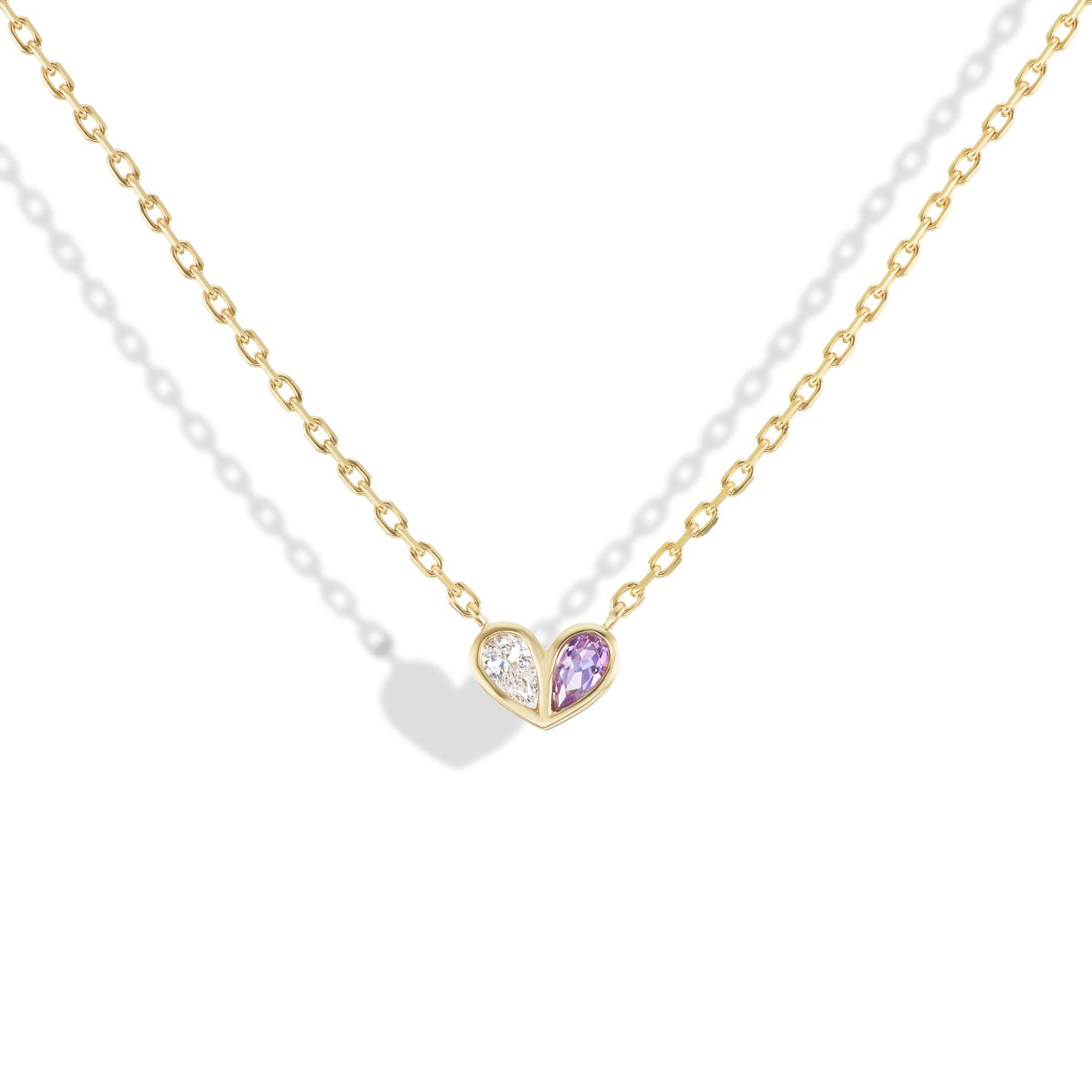 Sweetheart Necklace Diamond & Purple Sapphire