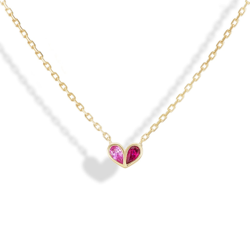 Sweetheart Necklace Pink Sapphire & Ruby