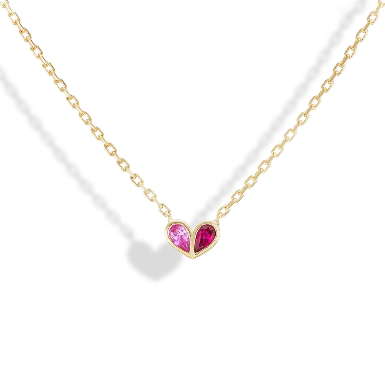 Sweetheart Necklace Pink Sapphire & Ruby