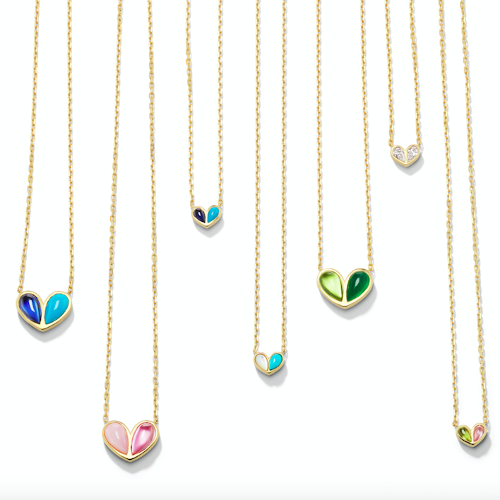 Jumbo Sweetheart Necklace Peridot & Pink Tourmaline