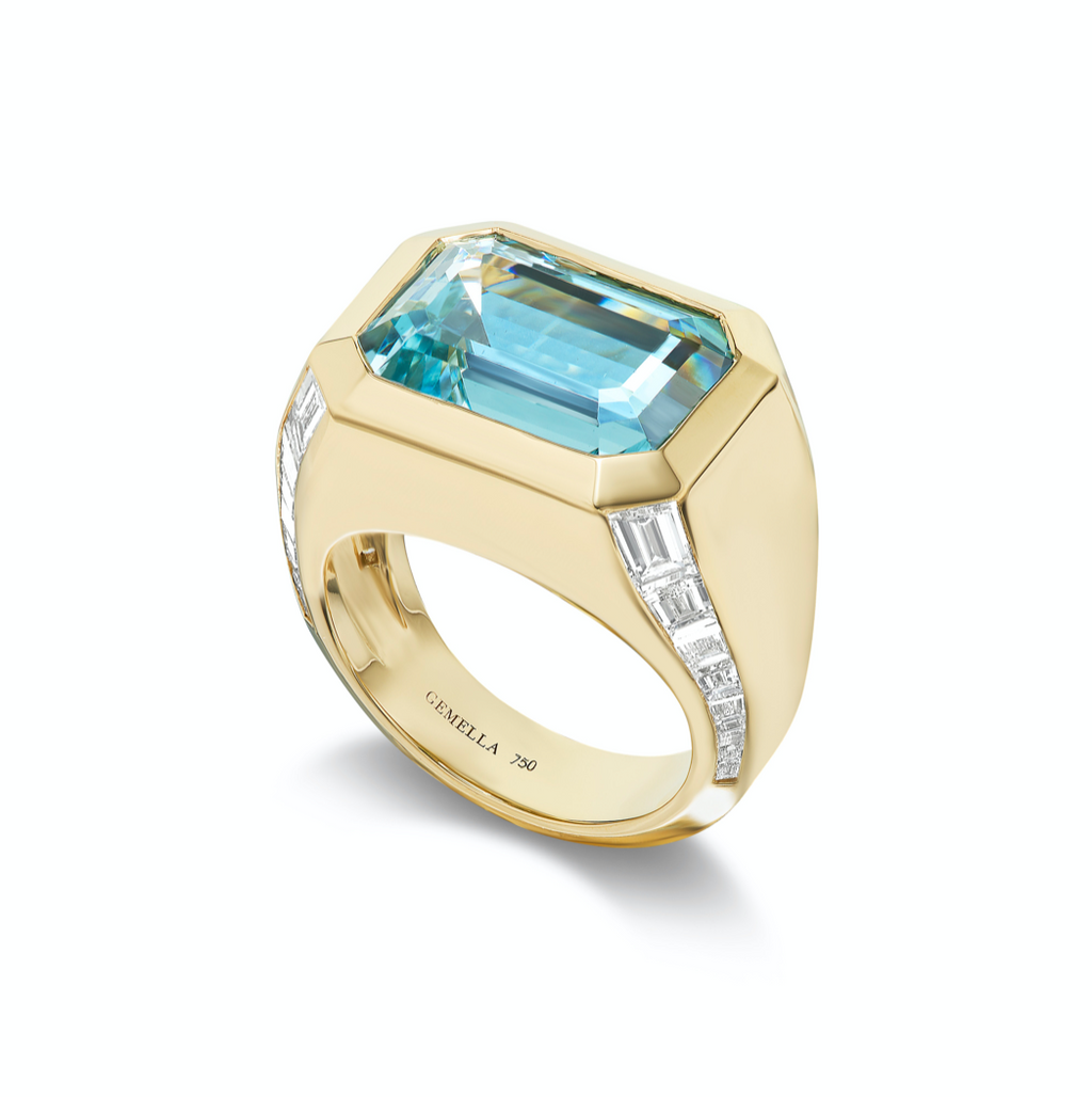 Aquamarine Cascade Ring