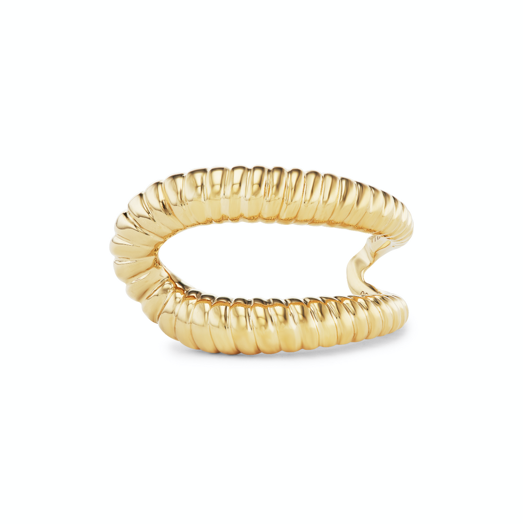Intertwin Half Ridged 18K Gold