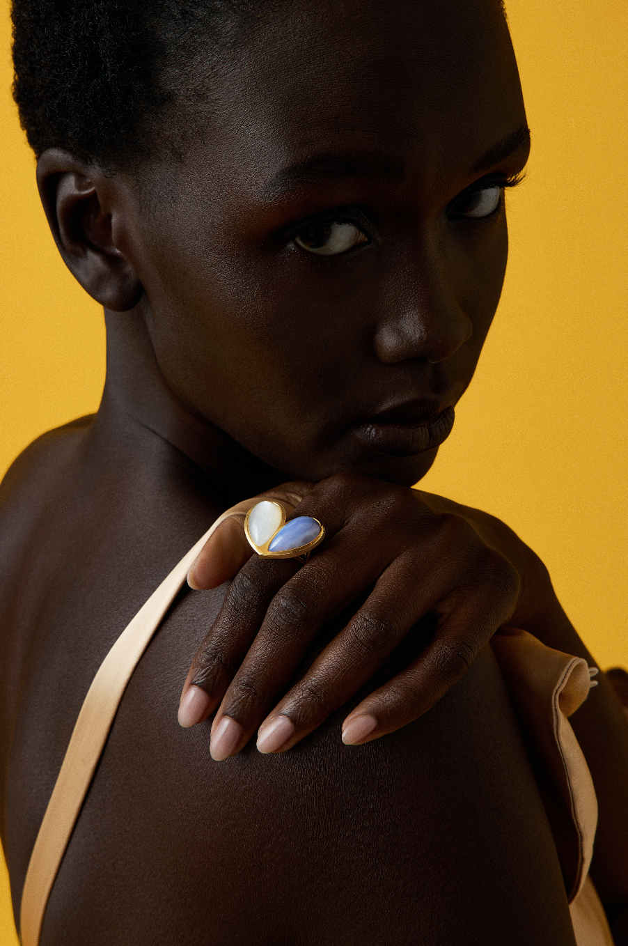 Mega Sweetheart Ring Moonstone x Laced Agate