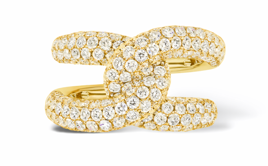 Intertwin Ring Diamond & Diamond
