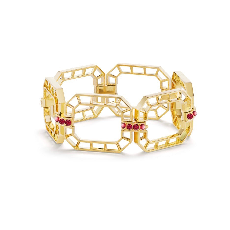 Skeleton Ruby Link Bracelet