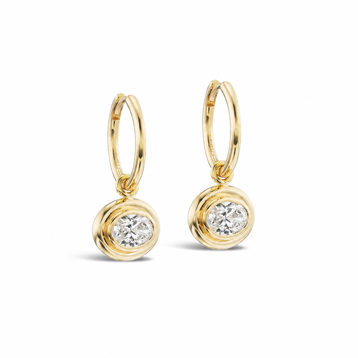 Oval Double Bubble Bezel Huggies