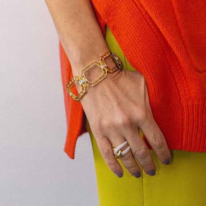 Skeleton Diamond Link Bracelet