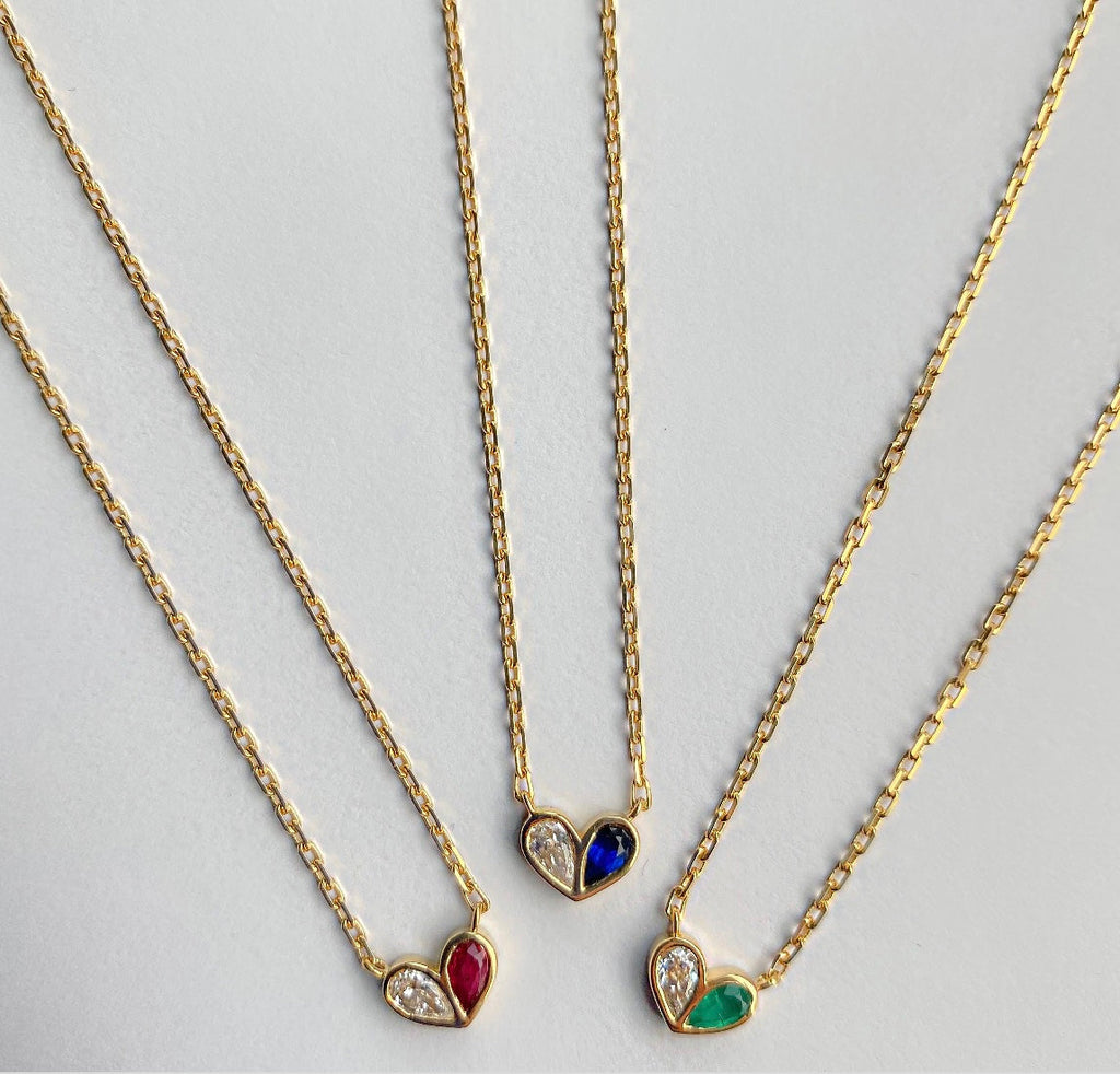 Sweetheart Necklace Diamond & Turquoise