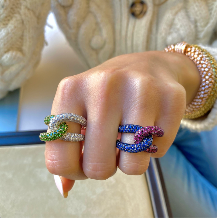 Intertwin Ring Ruby & Blue Sapphire