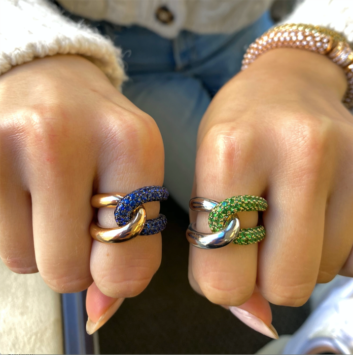 Intertwin Ring Tsavorite & 18K Gold