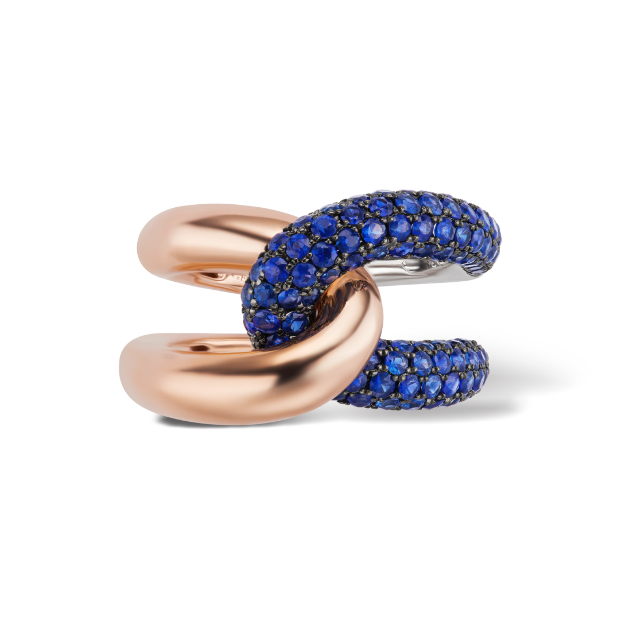 Intertwin Ring Blue Sapphire & 18k Gold