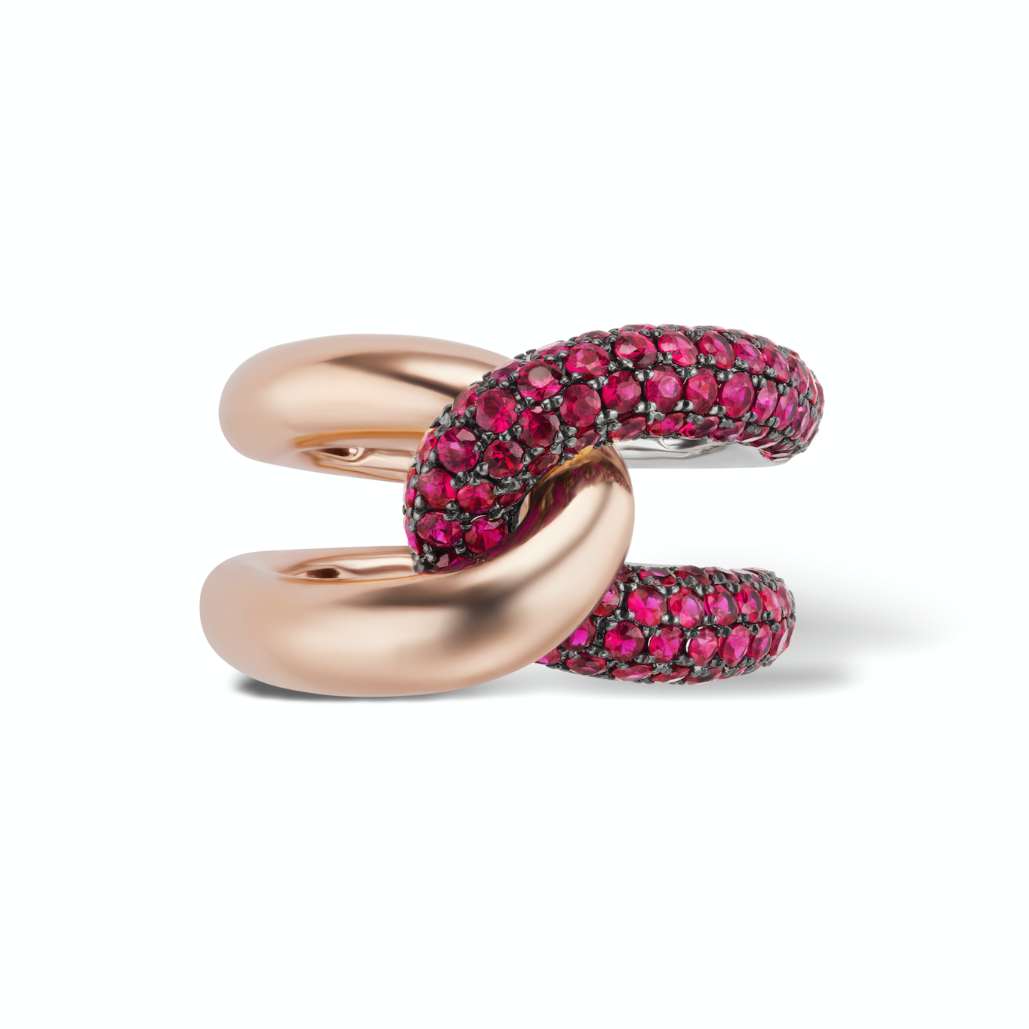 Intertwin Ring Ruby & 18k Gold