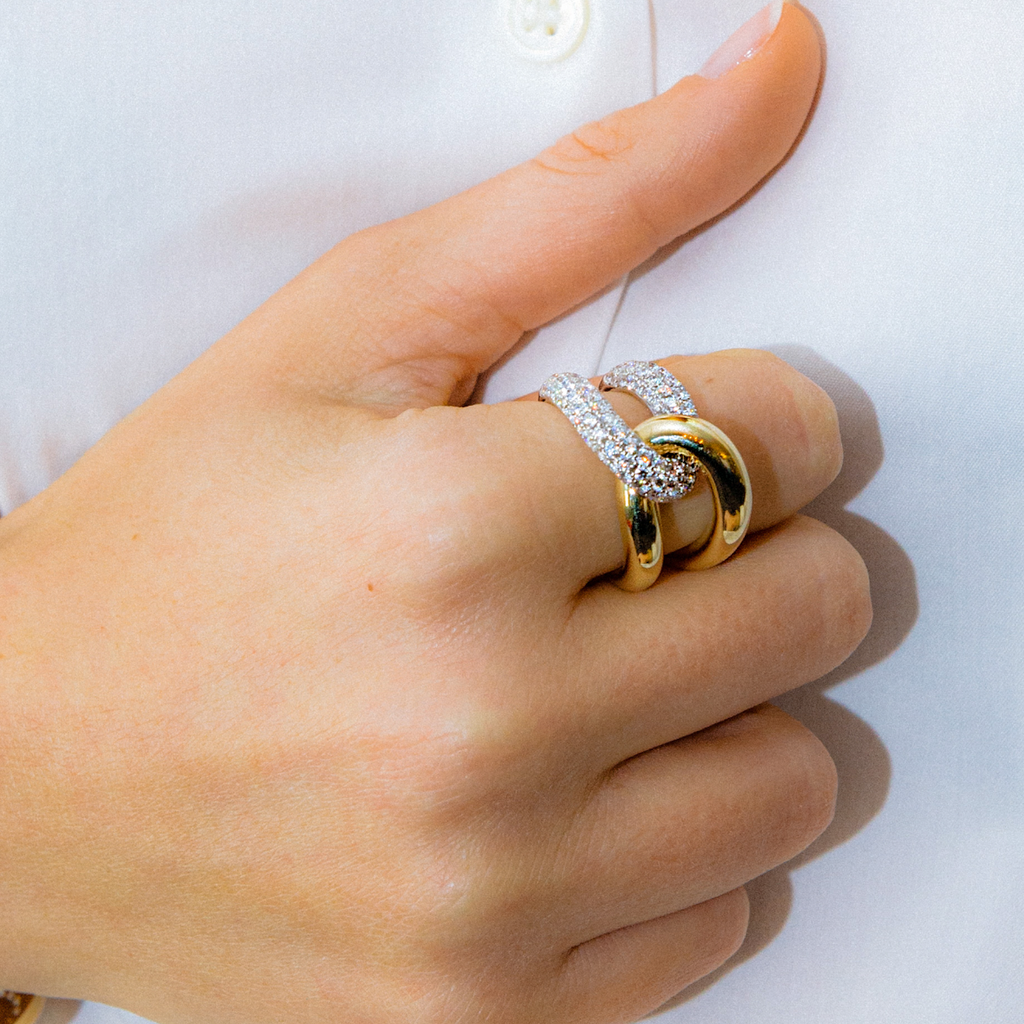 Intertwin Ring 18k Gold & Diamond