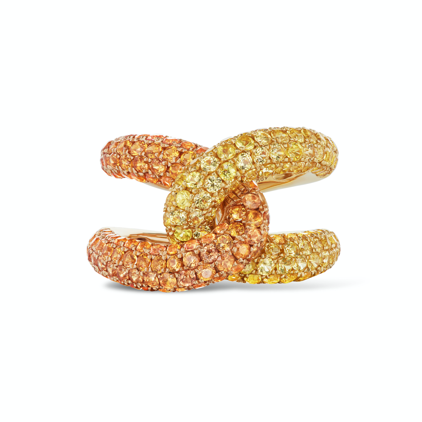 Intertwin Ring Orange Sapphire & Yellow Sapphire