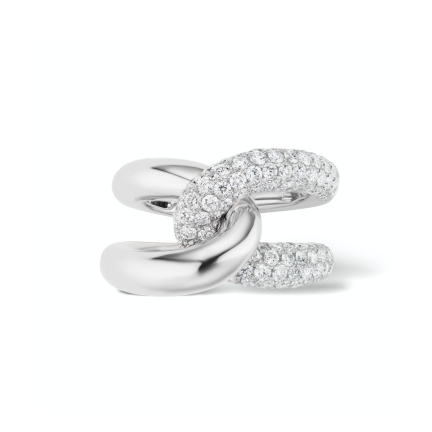 Intertwin Ring 18k Gold & Diamond